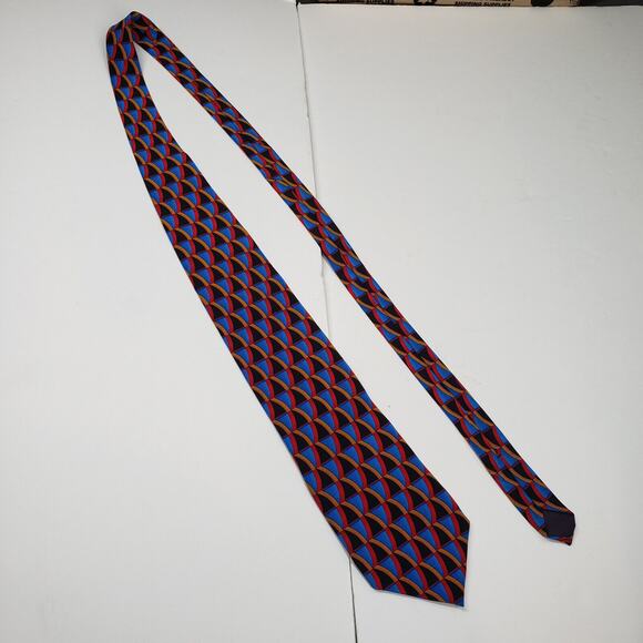 Cocktail Collection Tequila Under the Microscope Mens Silk Necktie Red Geometric - Picture 6 of 7